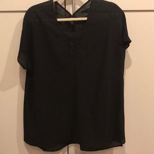 Black blouse with lace detail